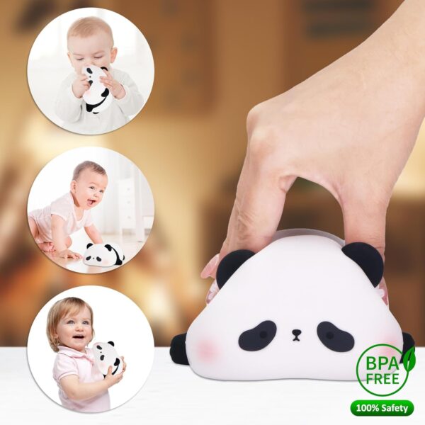 Desidiya® Lying Panda Night Light - Soft Silicone Color-Changing LED Touch Lamp with Timer for Bedroom & Office