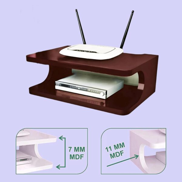 Dime Store Set top Box Stand | WiFi Router Holder Wooden Wall Shelves | Setup Box Stand for Home | Wall Mount Stylish WiFi Router Holder TV Cabinet Living Room Furniture