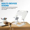 Dyazo 2 in 1 Adjustable Laptop Stand with Mobile Holder | Ergonomic, Foldable & Ventilated Riser Fits Upto 15.6 Inch Laptops | Compatible for MacBook, HP, Dell, Acer, Lenovo & Other Notebooks