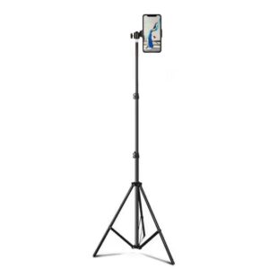 Dyazo Rotation Head 7 Feet Tripod Stand | Adjustable and Portable Design with Mobile Clip Holder Perfect for Photography, Videography & Live Streaming | Compatible with All Mobiles & Cameras (Black)