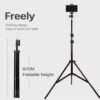Dyazo Rotation Head 7 Feet Tripod Stand | Adjustable and Portable Design with Mobile Clip Holder Perfect for Photography, Videography & Live Streaming | Compatible with All Mobiles & Cameras (Black)