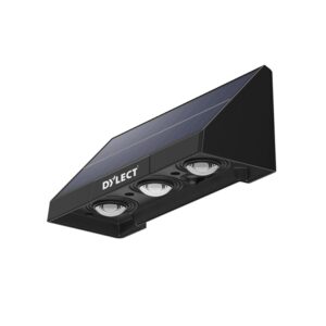 Dylect® Luxe Triple LED Solar Down Light Outdoor for Wall, Fence, Garden, Balcony/Solar Home Décor Light | IP44 Waterproof Up to 10Hr Runtime, Heavy ABS Housing (3000K, Warm White)