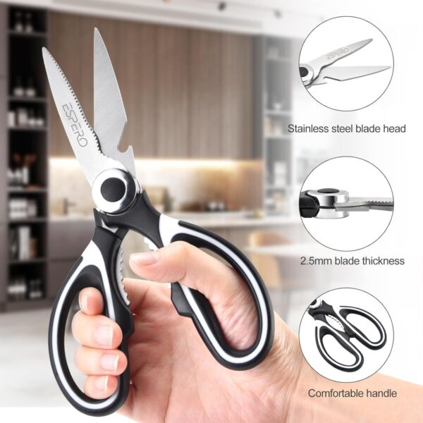 ESPERO-Multi-Purpose-Made-In-Japan-Kitchen-Scissors-food-scissorsPremium-Stainless-Steel-Solid-Kitchen-Shears-for-Meat-Seafood-Chicken-Vegetables-Herbs-BBQ-Bottle-Opener-Black.jpg ESPERO Multi Purpose Made In Japan Kitchen Scissors, food scissors,Premium Stainless Steel Solid Kitchen Shears for Meat, Seafood, Chicken, Vegetables, Herbs, BBQ, Bottle Opener (Black)