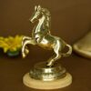 Ekhasa 100% Pure Brass Jumping Horse Statue Showpiece for Home Decor | Running Horse Statues for Vastu & Good Luck | Horse Show Piece for Office Table | Antique Brass Items for Housewarming Gift
