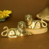 Ekhasa 100% Pure Brass Lion Showpiece for Home Decor Living Room Decorative Items | Showpieces Gift Items for Home Decoration | Center Table TV Unit Showcase Shelf Office Desk Interior Artifacts