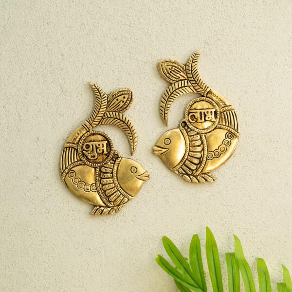 Ekhasa 100% Pure Brass Shubh Labh for Door Entrance | Ekhasa 100% Pure Brass Shubh Labh for Door Entrance | Traditional Brass Wall Hanging for Main Door & Home Decor | Auspicious Subh Labh Hanging for Diwali, Pooja & Gift Purpose