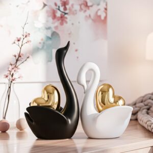 Ekhasa Nostrae Cute Swan Couples Show Pieces for Home Decor Bed Room Decorative Items | Romantic Love Showpieces Gift Item for Valentines Day