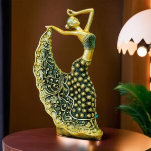 Ekhasa Nostrae Female Peacock Dancer Show Pieces for Home Decor Ekhasa Nostrae Female Peacock Dancer Show Pieces for Home Decor Living Room Decorative Items | Aesthetic Dancing Lady Showpieces Gift Item | Center Table Tv Office Desk Interior Statue Figurines