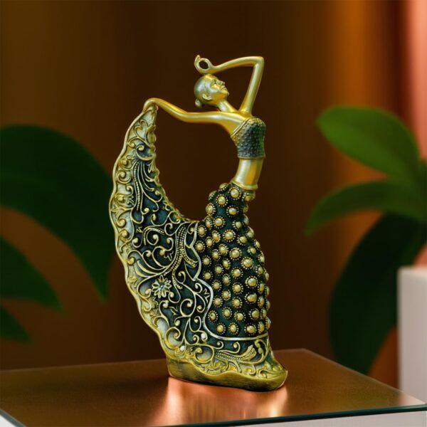 Ekhasa Nostrae Female Peacock Dancer Show Pieces for Home Decor Living Room Decorative Items | Aesthetic Dancing Lady Showpieces Gift Item | Center Table Tv Office Desk Interior Statue Figurines