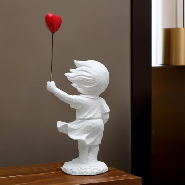 Ekhasa Nostrae Girl with Balloon Show Pieces for Home Decor Living Room Decorative Items | Cute Showpieces Gift Item for Decoration | Center Table Tv Showcase Office Desk Interior Statue Figurines