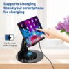 Elfora Tablet Stand with 360° Rotatable Base | Multiple Height & Angle Adjustments and Foldable Design | Compatible with iPad Pro 12.9/11/Air/Mini, Samsung Galaxy Tabs and All Android Tablets (Black)