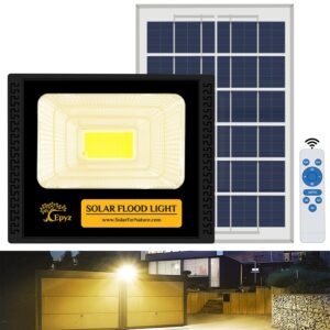 Epyz 50Watt Solar Flood Light Outdoor Waterproof with Remote Control for Home Automatic LED Lamp [ Pack of 1, Warm Yellow Light ] [ 4000mAh, 183LED ]-Light Power 50W - 4000mAh