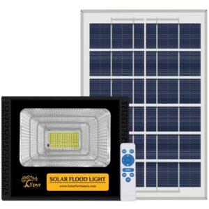 Epyz 50Watt Solar Light Outdoor Flood Waterproof with Remote for Home Garden Wall Compound Entrance Automatic LED Lamp [ Pack of 1, Cold White Light ] [ 4000mAh, 183LED ]