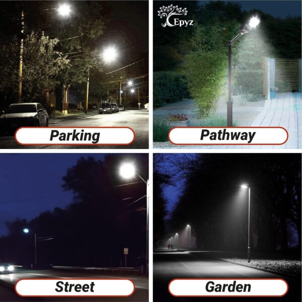 Epyz 60 Watt Solar Street Light Outdoor Waterproof with Motion Sensor with Mounting Pole for Garden, Street, Lawn, Patios and Pathways [ Pack of 1, Cold White Light, 234LED ]