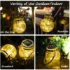 Epyz Led Solar Light Outdoor Garden Home Hanging Jar Light Waterproof Crackle Glass Lights For Party Wedding Christmas Decoration [ Warm Yellow, Pack of 1 ]