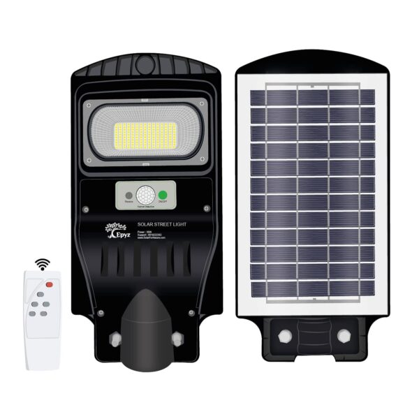 Epyz Plastic 30 Watt Solar Street Light Outdoor With Remote 118 Leds Motion Sensor And Dusk To Dawn For Garden, Street, Lawn [ With Out Pole ] [ Pack Of 1, Cold White Light ]