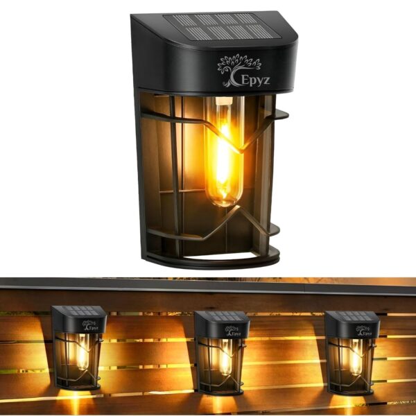 Epyz Plastic Solar Wall Light Outdoor Waterproof Garden Decoration Wall Lamps, IP64 Waterproof Doorway, Balcony,Fence Decor [ Warm Yellow Pack of 1 ]