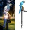 Epyz Solar Garden Lights, Outdoor Decorative Resin Parrot Solar LED Lights with Stake for Garden Lawn Pathway Yard Decortions (Warm Yellow Light, Blue)