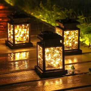 Epyz Solar Light Outdoor 30 LED Lantern for Garden Decorative Landscape Festival Decoration Lighting Balcony Pathways with Auto On/Off IP65 Waterproof Portable Lamp [ Pack of 1, Warm Yellow ]
