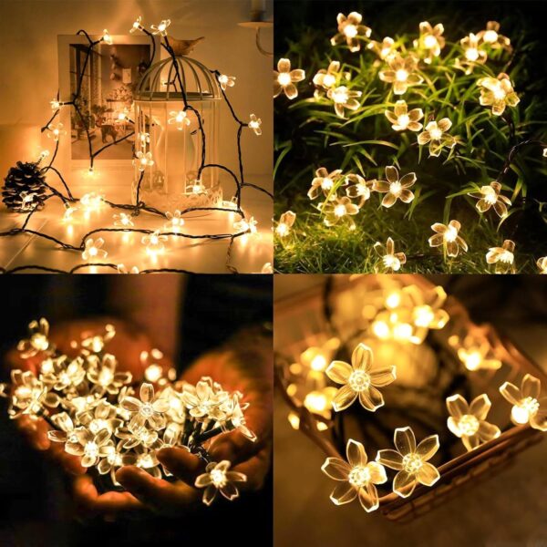 Epyz Solar Light Outdoor Garden Waterproof Sakura Flower String Light for Garden,Lawn,Patio,Christmas Tree,Party Decorations [ 30 LED, Warm Yellow Light, Pack of 1 ]