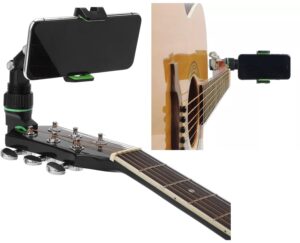 FKU Guitar Phone Holder for Mic Stand Music 360° Rotating Stand Mobile Holder