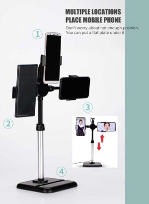 FKU K06 Flexible Rotating Mount Tablet Stand Desktop Clip Phone Holder for YouTube Live Broadcast Mobile Holder