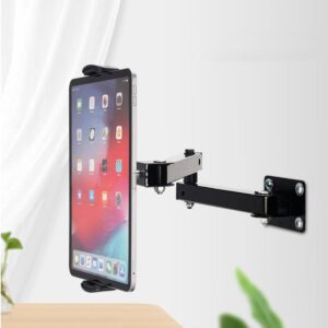 FKU Wall Mount Tablet Cell Phone Stand Long Arm Stretchable Holder for 4-13 inch Devices