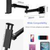 FKU Wall Mount Tablet Cell Phone Stand Long Arm Stretchable Holder for 4-13 inch Devices