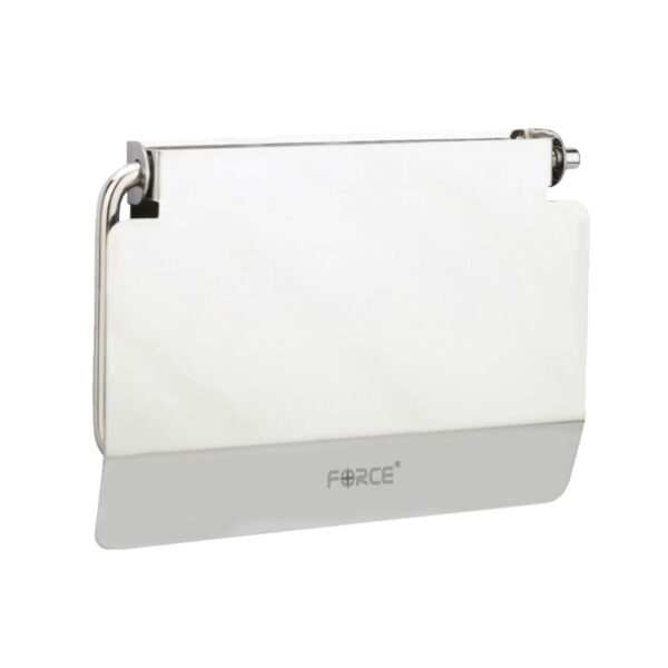 Force Stainless Steel Toilet Paper Roll Holder | Wall-Mounted Bathroom Tissue Holder | Rust-Proof & Corrosion-Resistant | Space-Saving Durable Bathroom & Basin Accessory