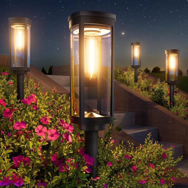 Fulminare Solar Pathway Lights Outdoor Waterproof, 4 Pack Bright Landscape Lights, Auto On/Off Yard Lights, Outdoor Solar Lights for Yard Garden Walkway Landscape Lawn Lighting (Pack of 4)