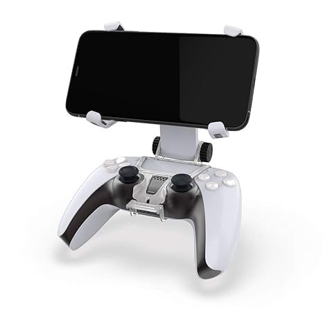 GAMEKICK Adjustable Convenient Mobile Phone Bracket Handle Clamp Holder Stand Mount Clip Fit & Compatible with Sony PS5 DualSense Wireless Controller