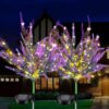 GASTLY Solar Floor Lights Christmas Tree Pine and Oypress Trees Outdoor Decoration Oourtyard Simulated Garden Lawn Lights Artificial Lavender Flower Solar Stake Lights