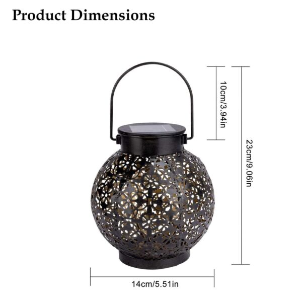 GIGALUMI GL-513 LED Solar Lanterns with 2V Panel 300mAh Ni-MH Battery Outdoor Hanging Decorative Hollowed-Out Flower Design Lights for Garden Yard Patio Tabletop (Pack of 1, Warm White)