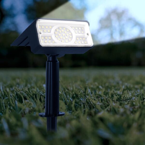 GIGALUMI GL-701 Solar Landscape Spotlight 49 LED 1500mAh Li-ion Battery GIGALUMI GL-701 Solar Landscape Spotlight 49 LED 1500mAh Li-ion Battery Outdoor Light 160lm Ground Spot Lamp with 1W Polysilicon Panel for Yard Garden Driveway Porch Patio (Pack of 1)