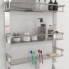 GLOXY ENTERPRISE Stainless Steel 3 Layer Multipurpose Organizer Shelf for Bathroom with Double Soap Dish and Toothbrush Holder Soap Holder for Bathroom Accessories (15 x 5 x 19 inch, Mirror Finish)