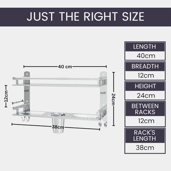 GLOXY-Wall-Mount-Bathroom-Shelves-Stainless-Steel-with-Soap-Holder-Toothbrush-Holder-Chrome-Finished-Premium-4-in-1-Washroom-Storage-Organiser-Bathroom-Stand.jpg GLOXY Wall Mount Bathroom Shelves Stainless Steel with Soap Holder & Toothbrush Holder | Chrome Finished Premium 4 in 1 Washroom Storage Organiser Bathroom Stand