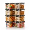 GOLWYN Kitchen Storage Container Set, Clear Plastic, 500 ml, Airtight Seal, Stackable Design, Set of 8
