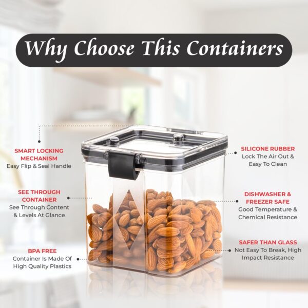 GOLWYN Plastic Kitchen Containers Set, Air Tight Container For Kitchen Storage Set, Kitchen Accessories Items, Kitchen Organizer Items And Storage Containers (Transparent, 700 ML Set Of 8)