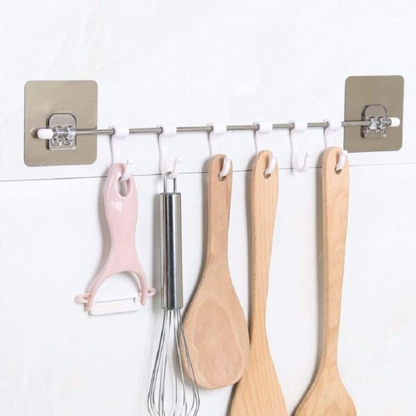 GOLWYN-Premium-Self-Adhesive-Kitchen-Accessories-Items-Organizer-Rack-Stand-Wall-Hanging-Hooks-Strong-Without-DrillingBathroom-Door-Cloth-Hanger-9-Hooks-Stainless-Steel.jpg GOLWYN Premium Self Adhesive Kitchen Accessories Items Organizer Rack Stand, Wall Hanging Hooks Strong Without Drilling/Bathroom Door Cloth Hanger (9 Hooks), Stainless Steel