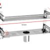 GOSAI Shelf Adhesive Bathroom Shelf Stainless Steel Bathroom Accessories 2 Layer Shelves with Dual Soap Case Toothbrush Holder & Hook | Bathroom Shelf for Wall | Bathroom Organizer (16x5x9 inch)
