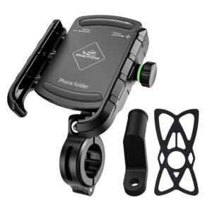 GRAND PITSTOP Mobile Holder for Bikes | (Black - Jaw GRAND PITSTOP Mobile Holder for Bikes | (Black - Jaw Grip 360° Rotation) | Phone Mount for Motorcycle, Bicycle, Scooter | GPS Navigation Support | Anti-Slip Clamp | Sturdy Build