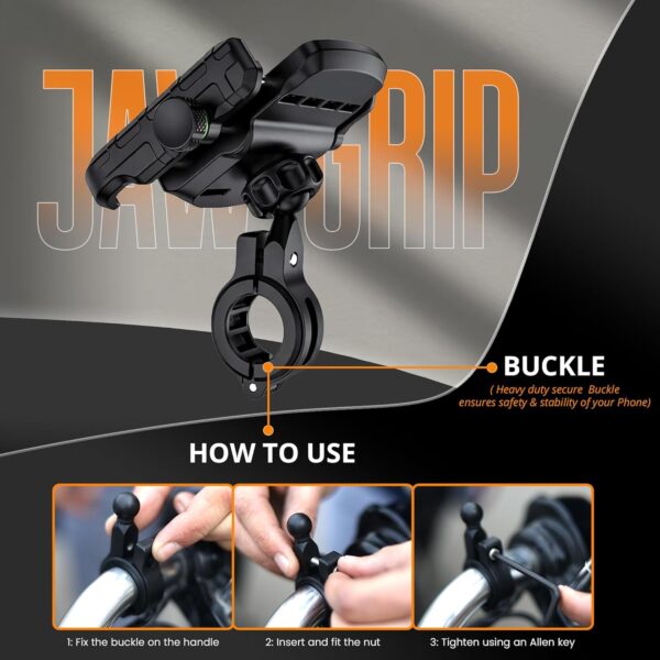 GRAND-PITSTOP-Mobile-Holder-for-Bikes-Black-Jaw-Grip-360°-Rotation-Phone-Mount-for-Motorcycle-Bicycle-Scooter-GPS-Navigation-Support-Anti-Slip-Clamp-Sturdy-Build.jpg GRAND PITSTOP Mobile Holder for Bikes | (Black - Jaw Grip 360° Rotation) | Phone Mount for Motorcycle, Bicycle, Scooter | GPS Navigation Support | Anti-Slip Clamp | Sturdy Build