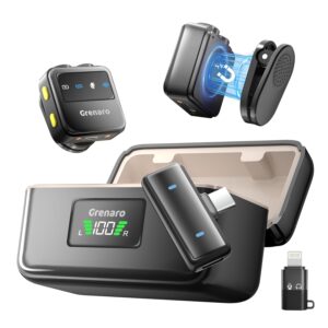 GRENARO P10 Wireless Mic for Youtubers with 3-Level Noise Reduction,Mic GRENARO P10 Wireless Mic for Youtubers with 3-Level Noise Reduction,Mic for YouTube Wireless with 40H Charging Case