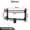 GRIVAN Stainless Steel 2-Tier Bathroom Accessories Set – Heavy Duty Bathroom Shelves with Dual Soap Holder, Toothbrush Holder & Tumbler | Wall Mounted Bathroom Organizer (Black Matte)