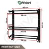 GRIVAN Stainless Steel Multipurpose Double Layer Bathroom Shelf with Towel Road Racks Wall Mount Bath Shelf Organizer, Bathroom Accessories (Black Matte Finish)