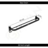 GRIVAN Stylish Stainless Steel 24 Inch Foldable Towel Rod/Shelf/Stand for Bathroom, Towel Holder with Hooks and Hanger (Black Matte Finish)