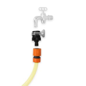 Garbnoire Garden Water Hose Accessories 1/2" Tap Adapter & 1/2" Quick Connector For Gardening, Flower, Plants, Bike Wash Equipment | Multi-Functional Cleaning, Showering Pet & Washing Cars (Set of 2)