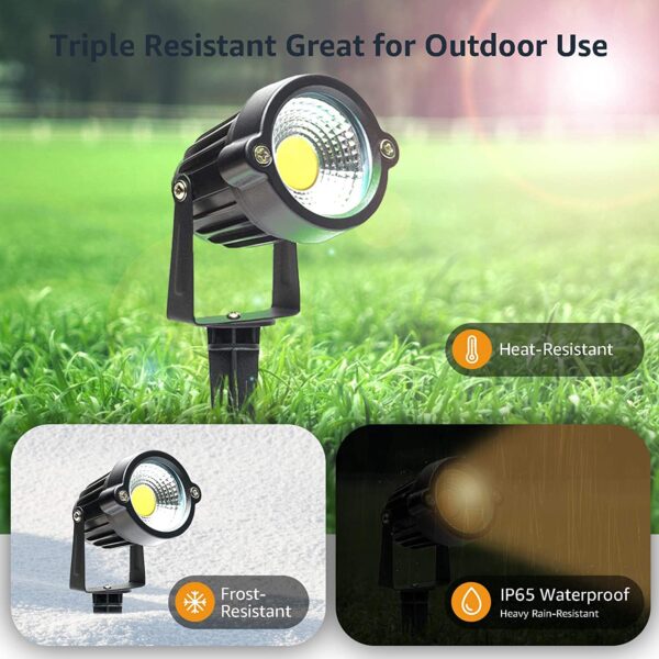 Gesto 5 Watt Outdoor Spike Focus 'IP65 ' Water Resistant and Adjustable 180° Black Aluminium Body Outdoor LED Garden Lights with Spike Stand (Green) - Pack of 1