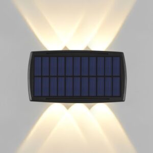 Gesto 6W Solar Up Down Wall Sconce Light – Waterproof 2-Way Led Outdoor Wall Lamp With 1200mAh Battery |Auto Day Off & Night On | Exterior Light for Garden, Farm,Elevation,Fence,Balcony, Patio, Stairs