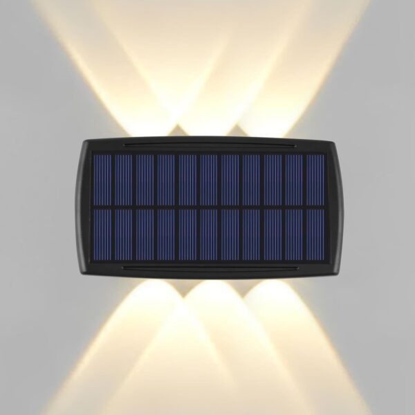 Gesto 6W Solar Up Down Wall Sconce Light – Waterproof Gesto 6W Solar Up Down Wall Sconce Light – Waterproof 2-Way Led Outdoor Wall Lamp With 1200mAh Battery |Auto Day Off & Night On | Exterior Light for Garden, Farm,Elevation,Fence,Balcony, Patio, Stairs